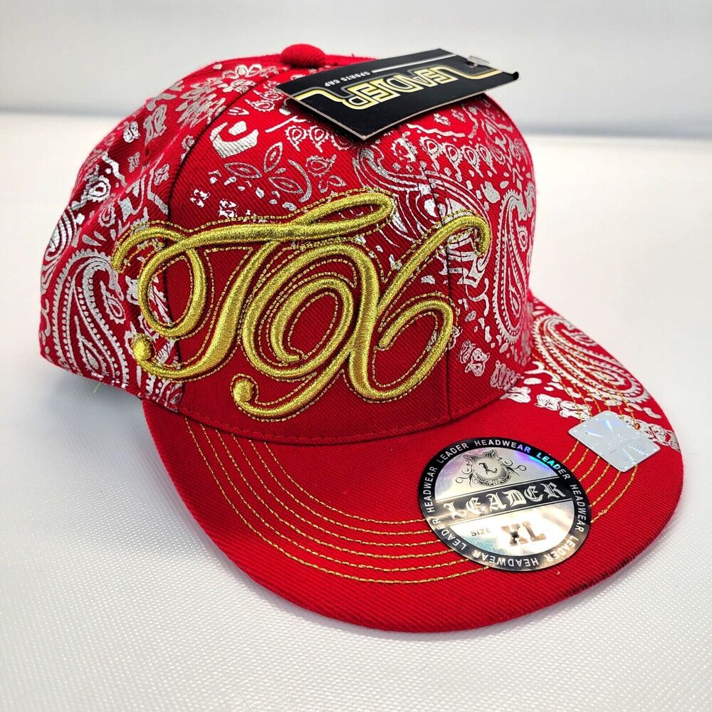 Leader TX (Texas) Bandana Print Flat Sports Cap Fitted XL New with Tags